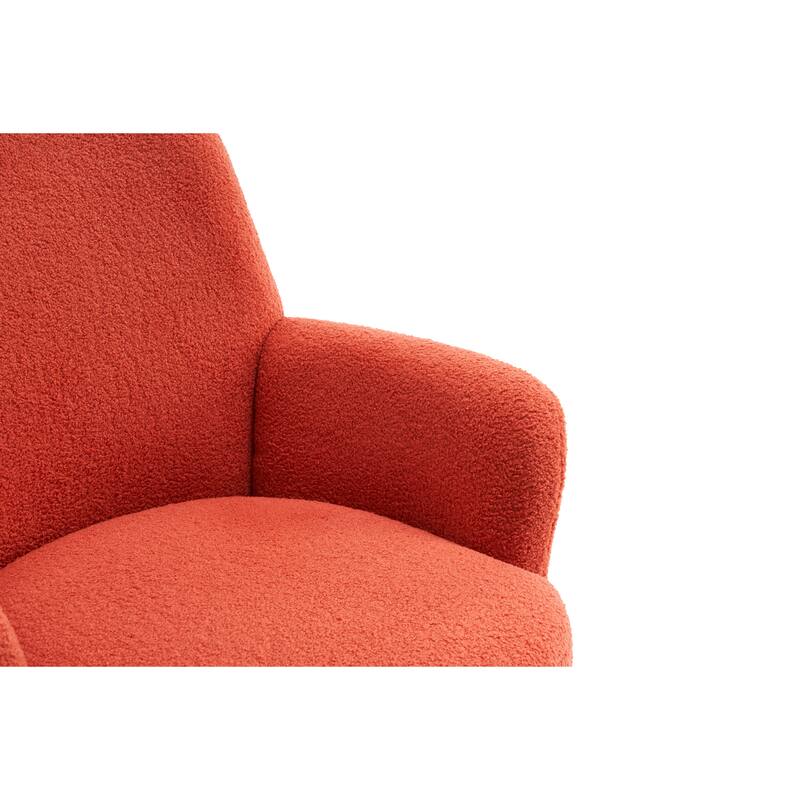 Orange Teddy 29.3" Upholstered Swivel Barrel Chair