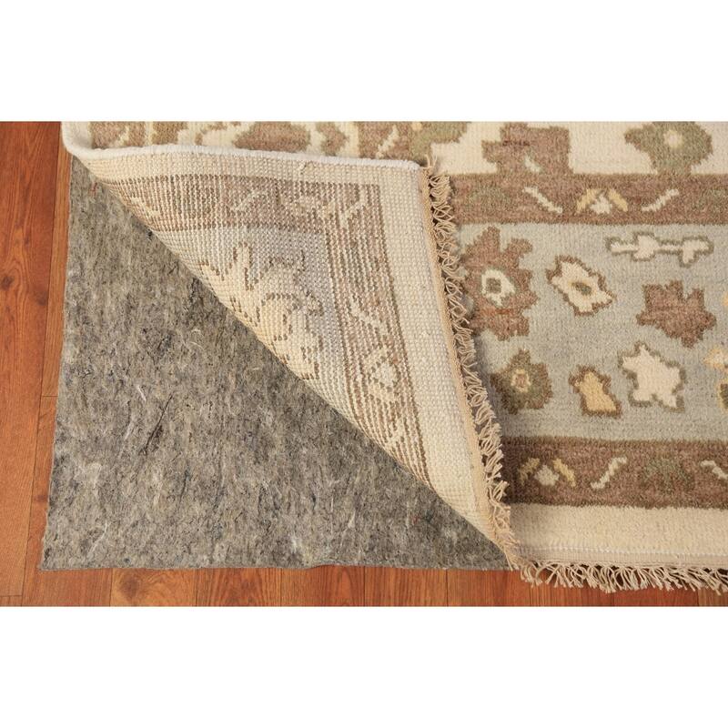 Earth Tone Oushak Indian Area Rug Hand-Knotted Wool Carpet - 8'0"x 10'2"