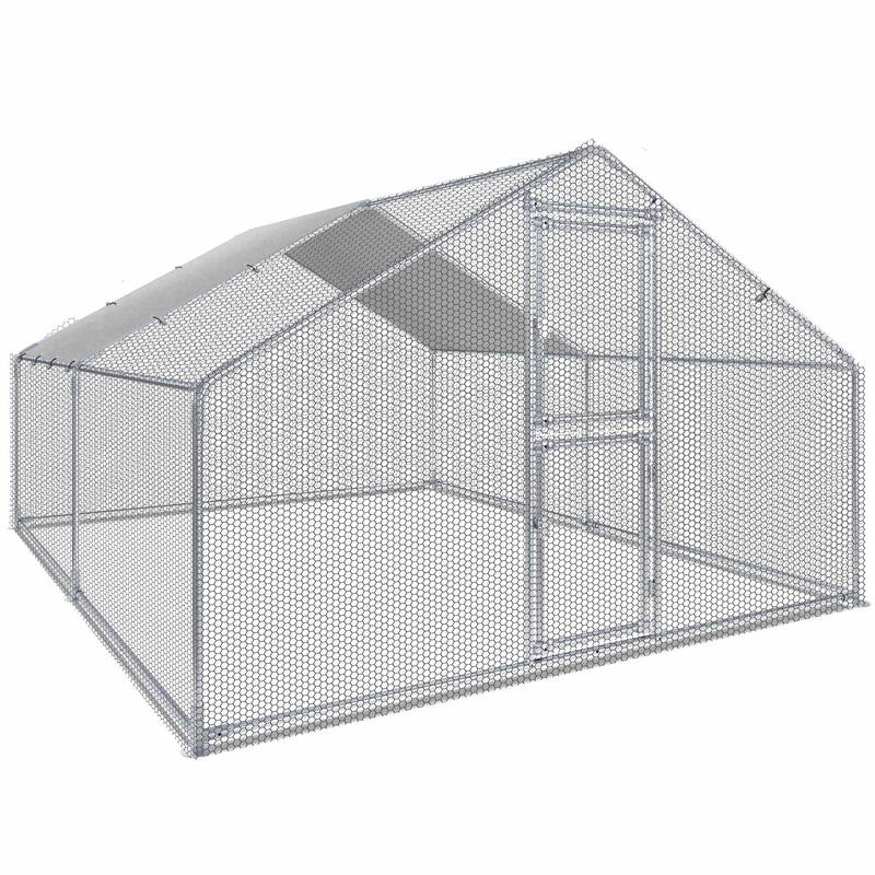 Moasis Large Metal Chicken Coop Cage with Cover Poultry Fence Outdoor,Poultry Cage for Rabbits Goose Ducks