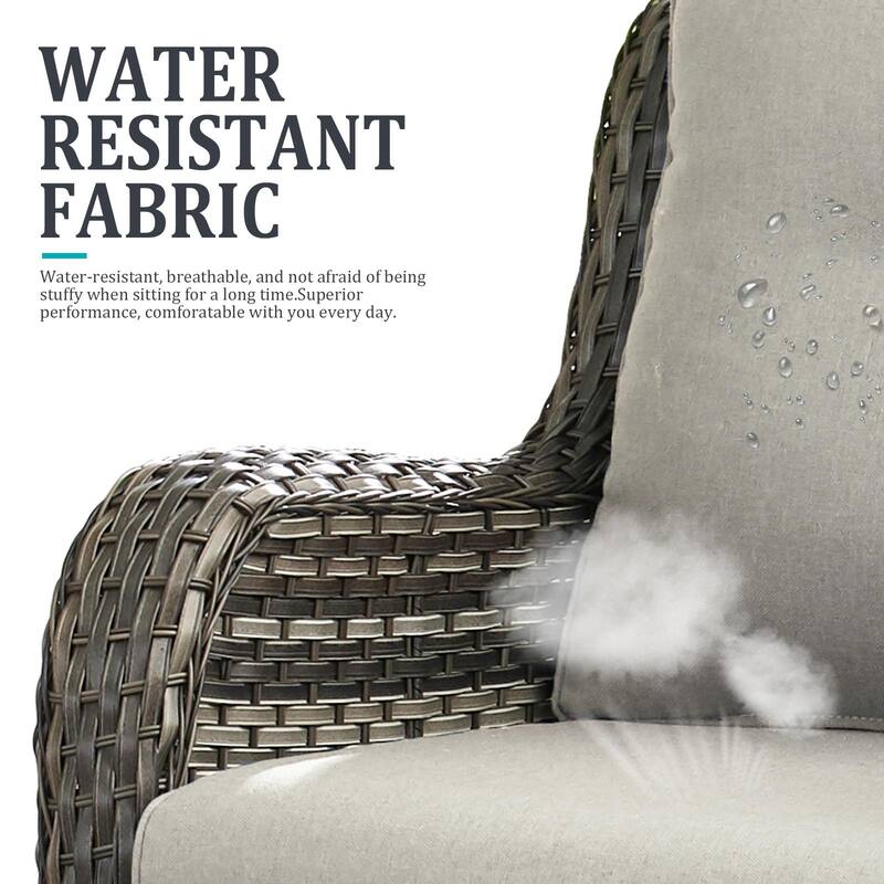 Outdoor Swivel Rocker Wicker Patio Chairs Set of 3