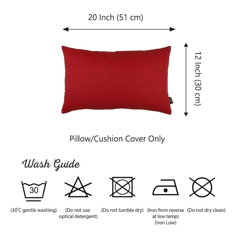 Set of 2 White Modern Lumbar Throw Pillows