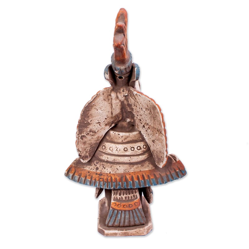 Novica Handmade Aztec Dual God Ceramic Sculpture
