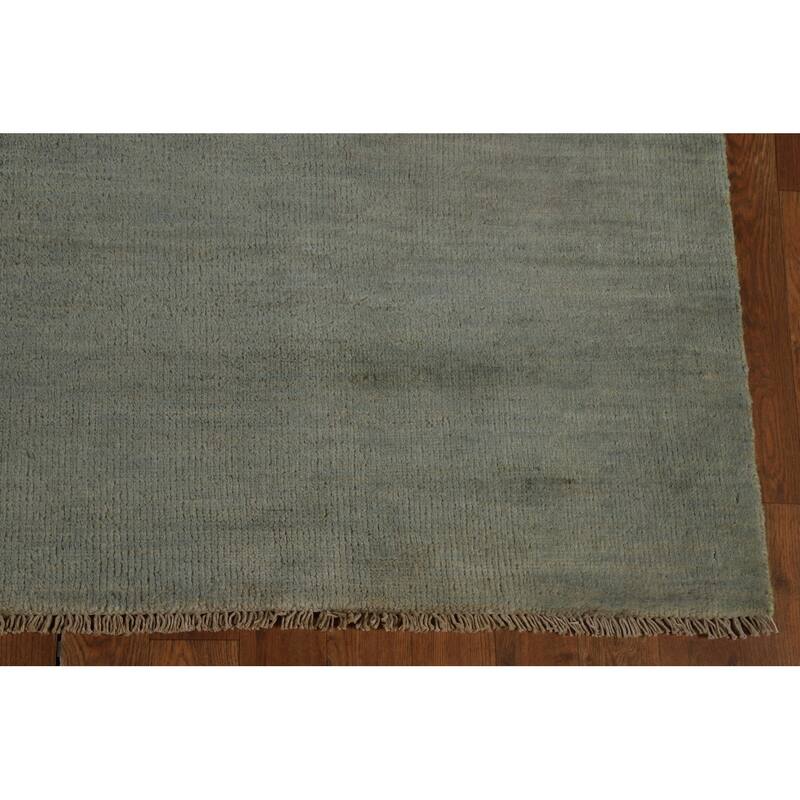Modern Gabbeh Oriental Rug Hand-Knotted Solid Wool Carpet - 5'7" x 6'7"