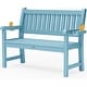 preview thumbnail 14 of 50, WINSOON All-Weather HIPS Outdoor Garden Bench, 56" Adirondack Outdoor Patio Bench Blue