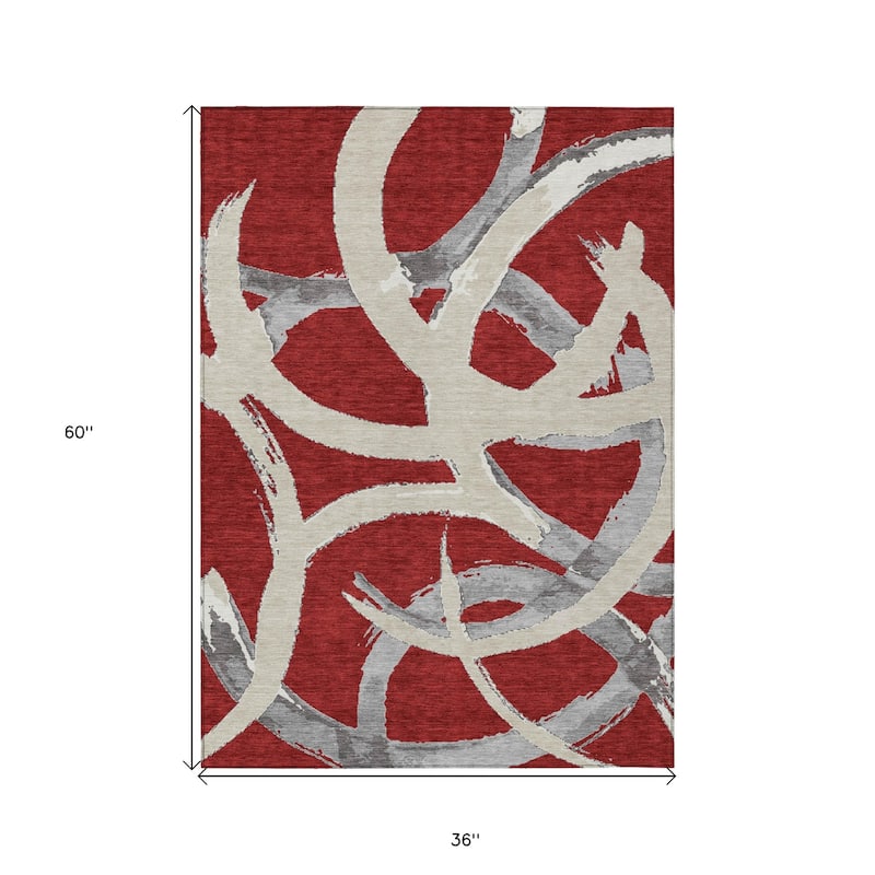 HomeRoots Abstract Transitional Rectangle Outdoor Rug