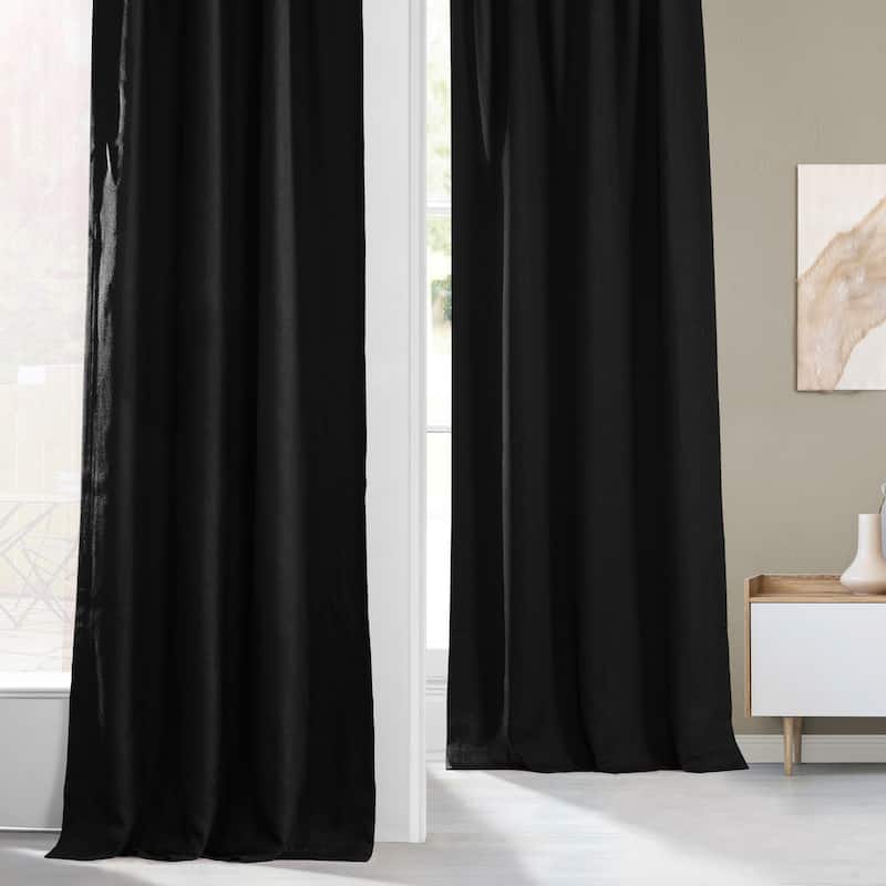 Exclusive Fabrics Faux Linen Room Darkening Curtain (1 Panel)