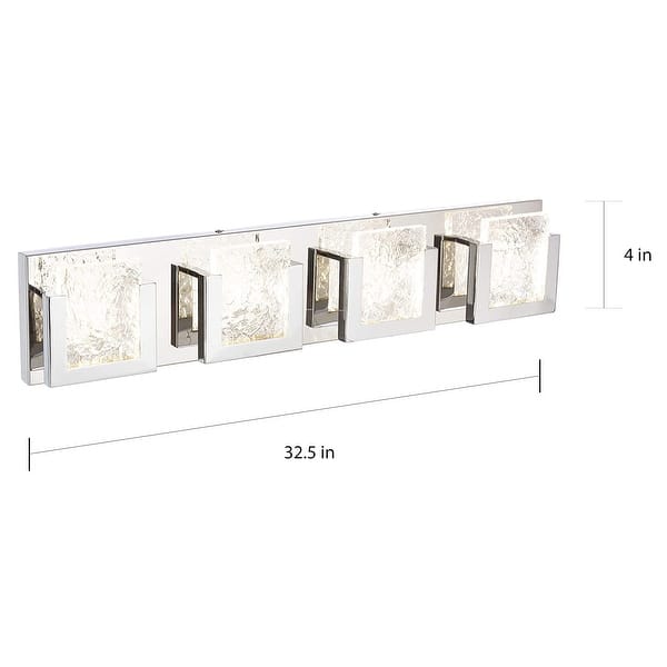 Dyconn Faucet Castle 4-light Frozen Ice Block Bathroom Vanity Light