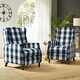 preview thumbnail 12 of 63, HULALA HOME Damaris Mid-Century Modern Manual Pushback Recliner with Wingback Design Set of 2 NAVY