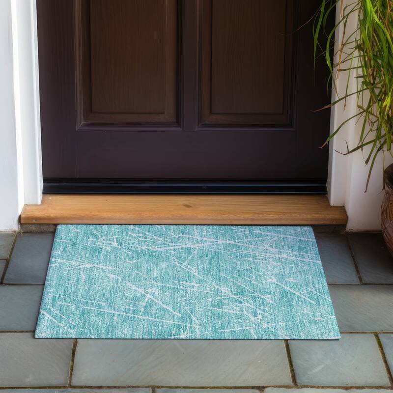 Machine Washable Indoor/ Outdoor Chantille Contemporary Crackle Rug