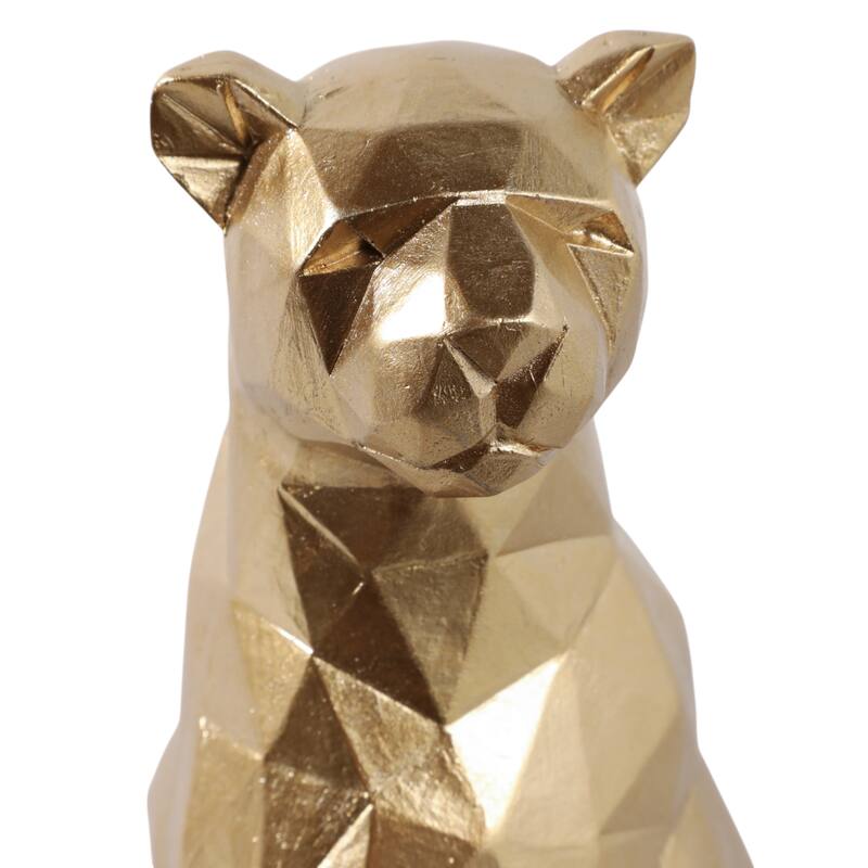 Resin Geometric Leopard Decorative Figurine - Gold - 10.0"