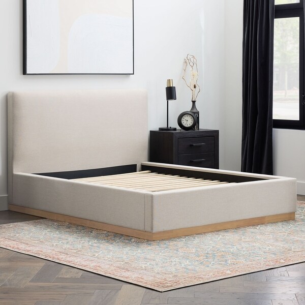 New Heights Glendhill Grounded Upholstered Wood Base Bed On Sale Bed Bath Beyond 39190641