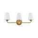 preview thumbnail 1 of 6, 22.5 in. W 3-Light White Plus Gold Bathroom Vanity Light with Shade