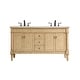 preview thumbnail 1 of 9, Elegant Lighting VF13060D Lexington 60" Free Standing Double Basin Antique Beige - Natural Finish