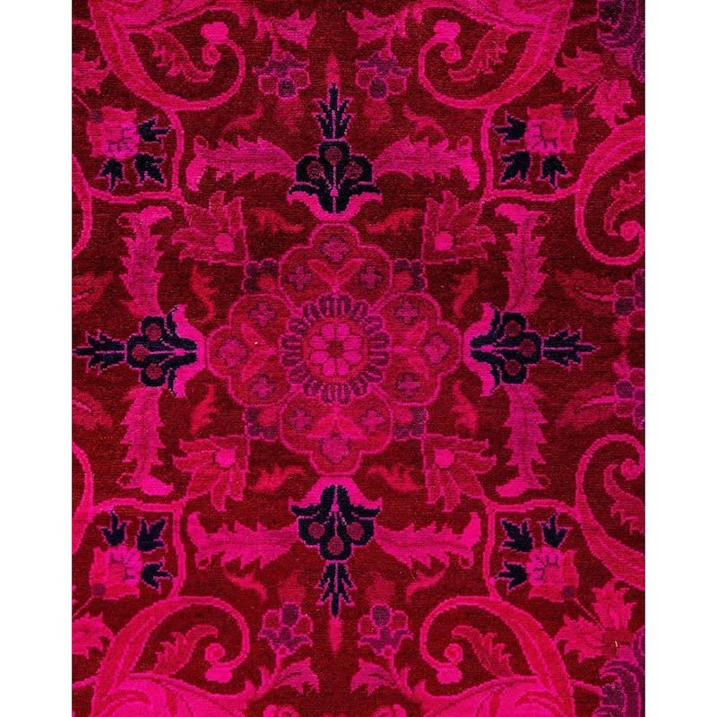 Overdyed, One-of-a-Kind Hand-Knotted Area Rug - Pink - 12' 1" x 18' 0"