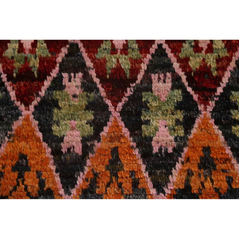 Trellis Moroccan Tribal Wool Area Rug Hand-knotted Living Room Carpet - 8'6" x 10'0"