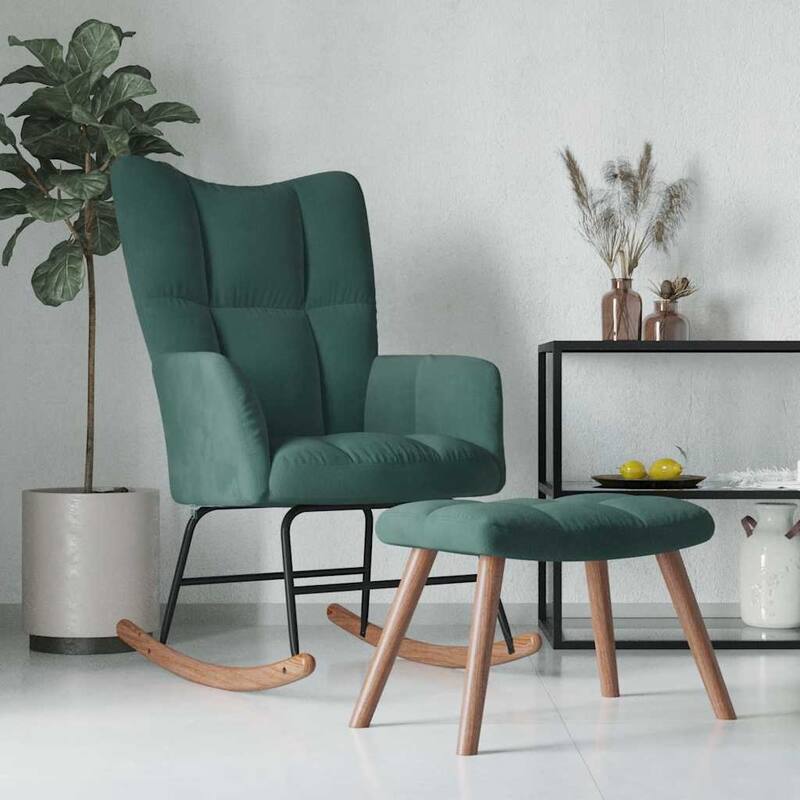vidaXL Rocking Chair Accent Side Chair Padded Seat for Living Room Velvet
