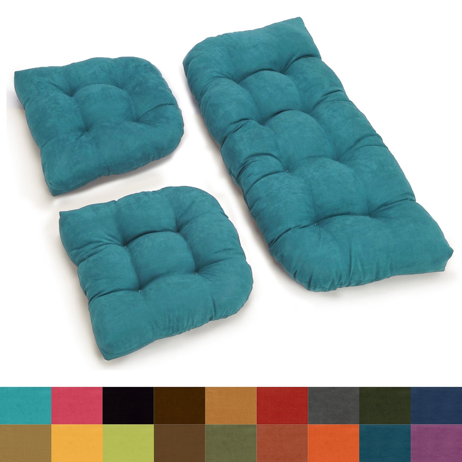 Microsuede 3-piece Indoor Settee Cushion Set