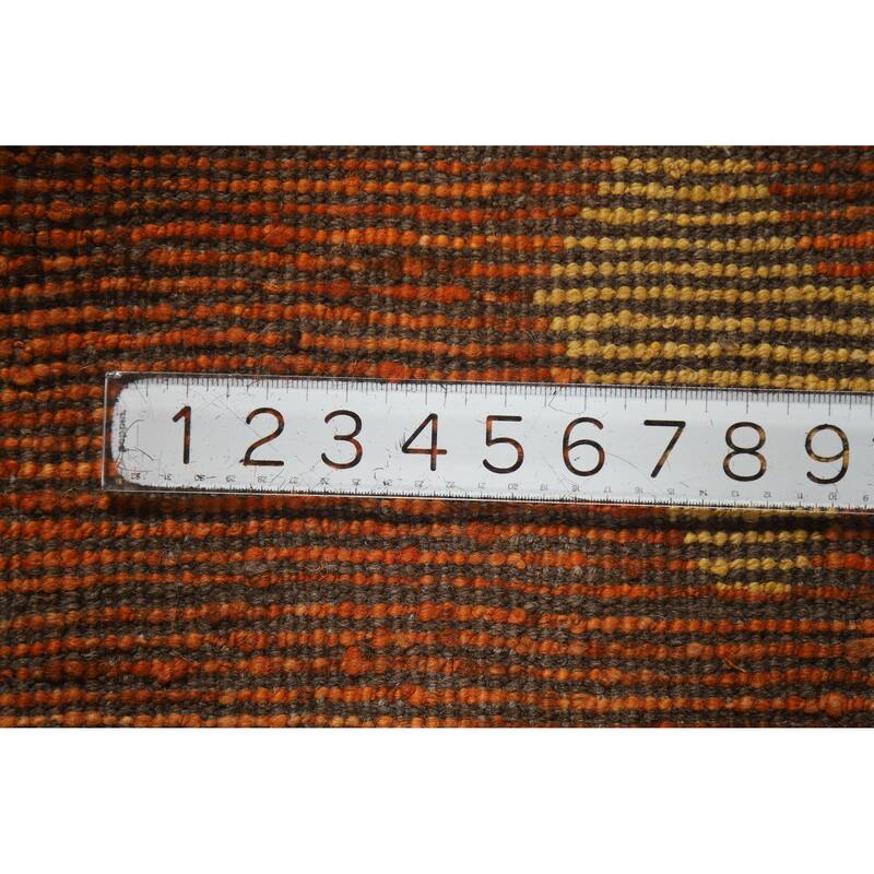 Orange Tribal Moroccan Oriental Rug Handmade Wool Carpet - 5'5" x 6'3"