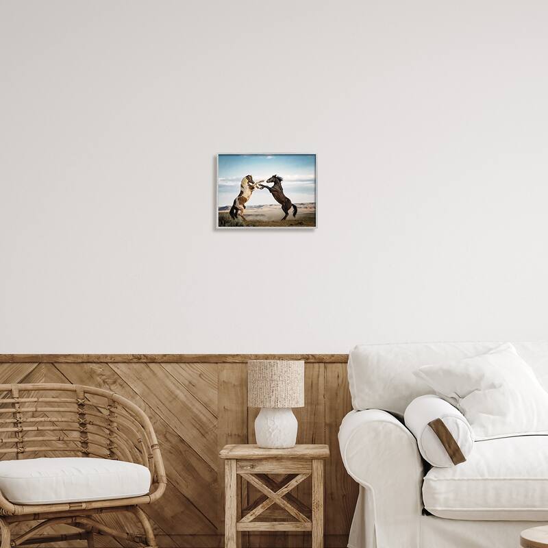 Stupell Fighting Horses Photography Framed Giclee Art Design by PBurchettePhoto