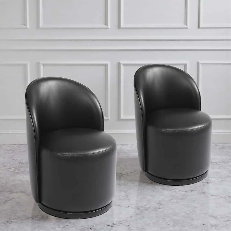 Upholstered Swivel Dining Chair Armless Barrel Chair