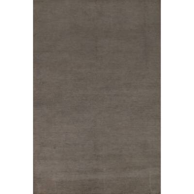 Modern Gabbeh Oriental Area Rug Handmade Grey Wool Carpet - 6'0" x 9'0"