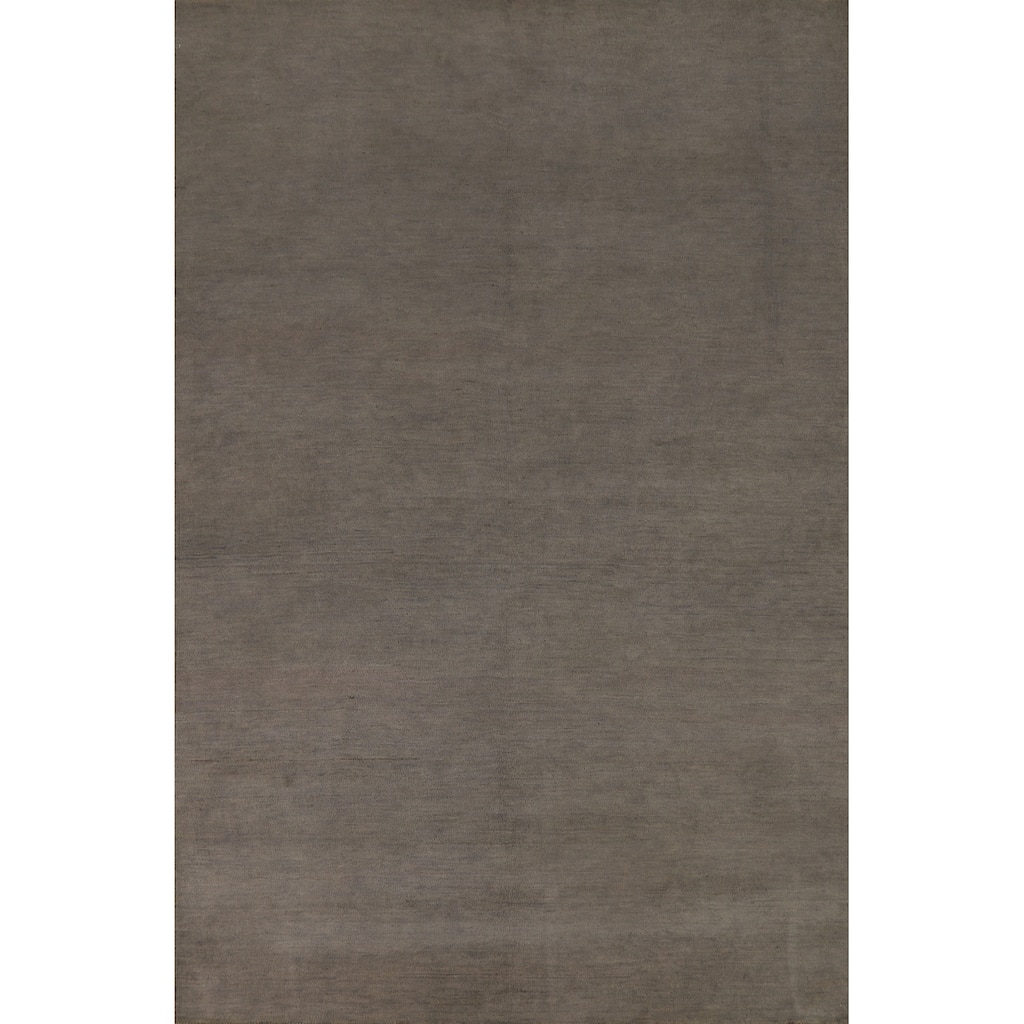 Modern Gabbeh Oriental Area Rug Handmade Grey Wool Carpet - 6'0" x 9'0"