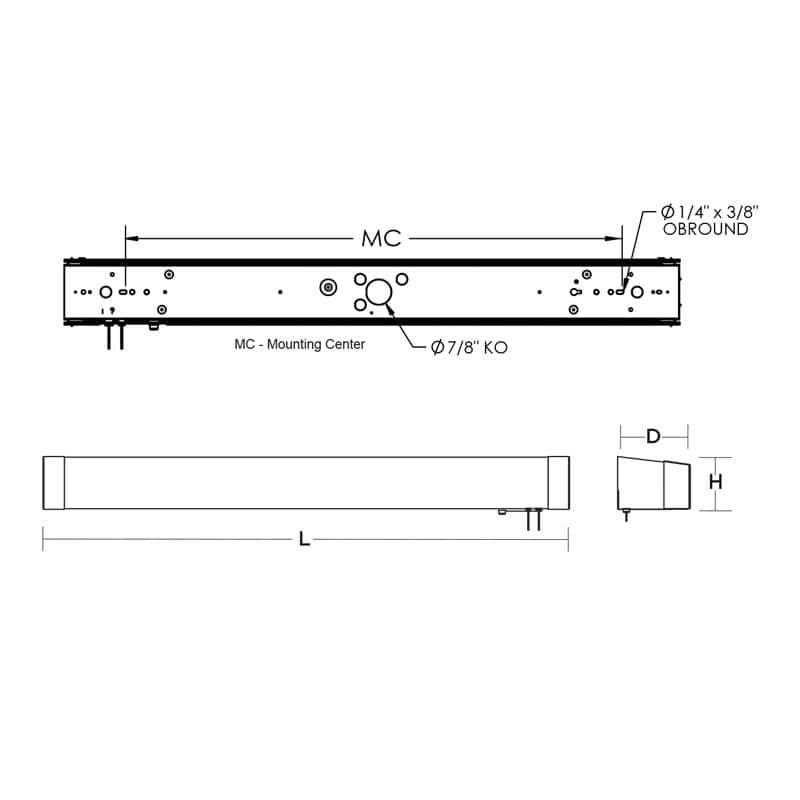 Algiers 50" LED Overbed Wall Light - 49.25"L x 4.88"Ext x 4.5"H - 49.25"L x 4.88"Ext x 4.5"H