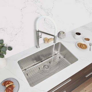 Stylish Dual Mount 30" Stainless Steel Single-Bowl Kitchen Sink S-411 - 30" x 18" x 9"