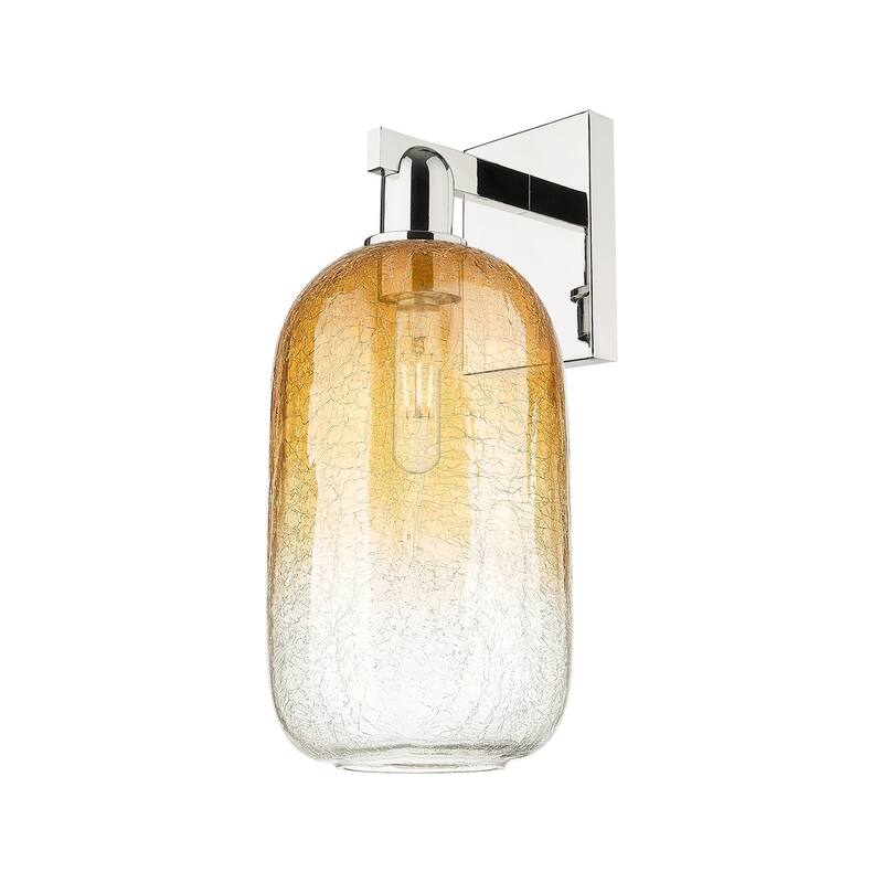 Innovations Lighting 716-1W-17-7 Brookhaven Cloche Sconce Brookhaven - Polished Nickel / Amber