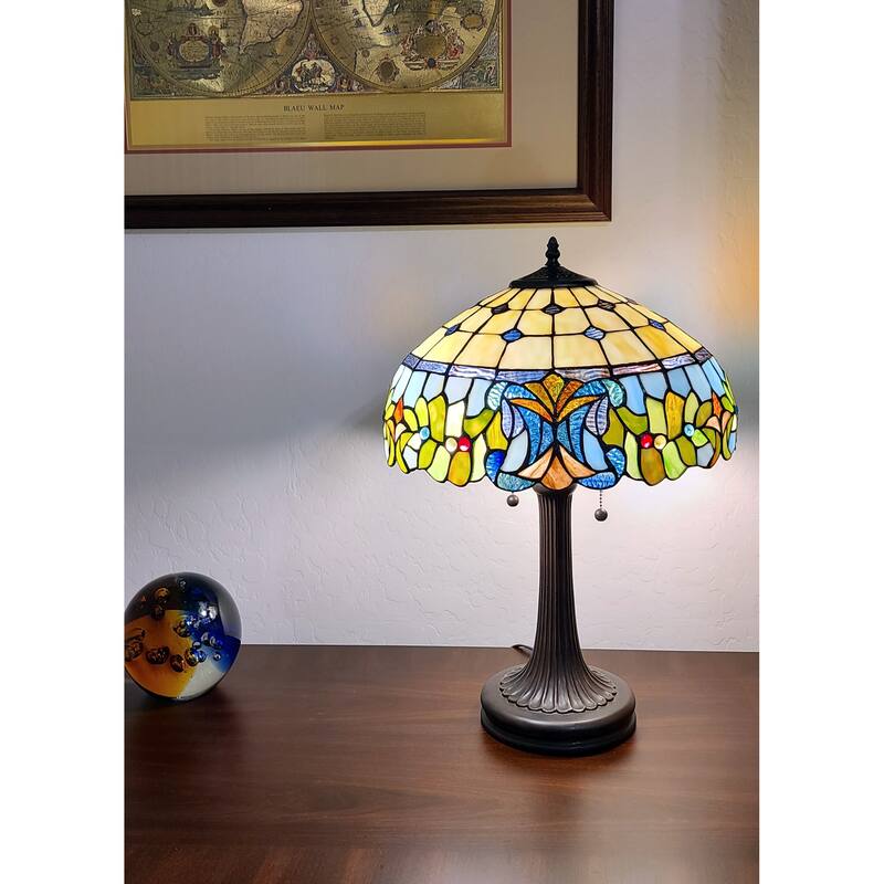 Amora Lighting Tiffany Style Multi-Color Table Lamp 23 Inches Tall