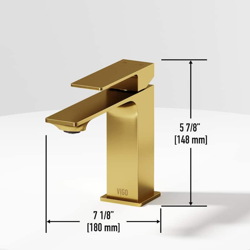 VIGO Dunn 6" H Single Handle Single Hole Bathroom Faucet