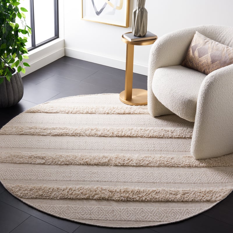 SAFAVIEH Handmade Vermont Adriane Rustic Boho Stripe Wool Rug