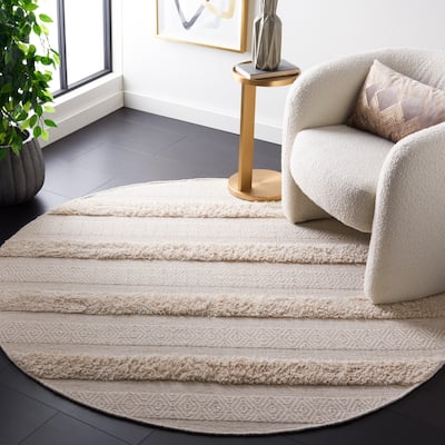 SAFAVIEH Handmade Vermont Adriane Rustic Boho Stripe Wool Rug