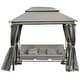 preview thumbnail 18 of 17, Outsunny Tiered Gazebo with 3-person Patio Bench and Mesh Sidewalls