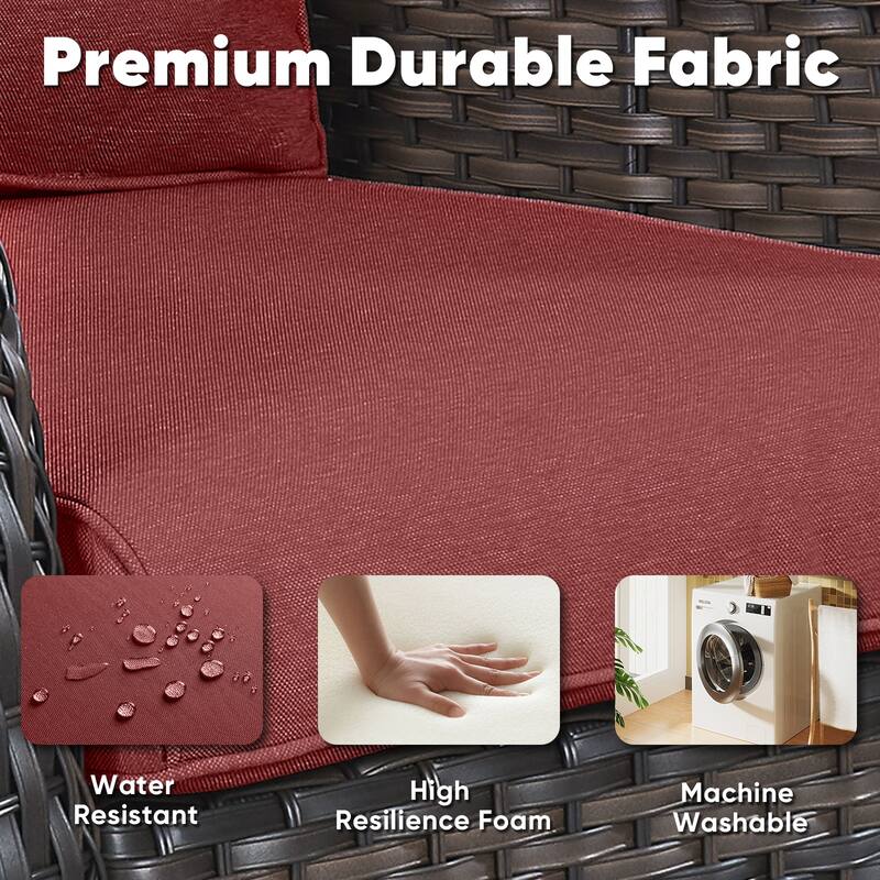 Outdoor Swivel Chairs Patio Rocker Glider Chairs with Coffee Table