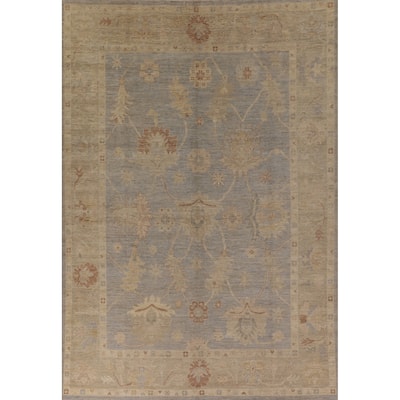 Vegetable Dye Oushak Turkish Rug Hand-Knotted Wool Carpet - 8'9" x 11'8"
