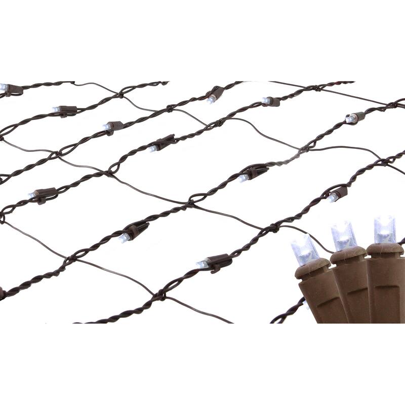2' x 8' LED Tree Trunk Wrap Christmas Lights Brown Wire - White