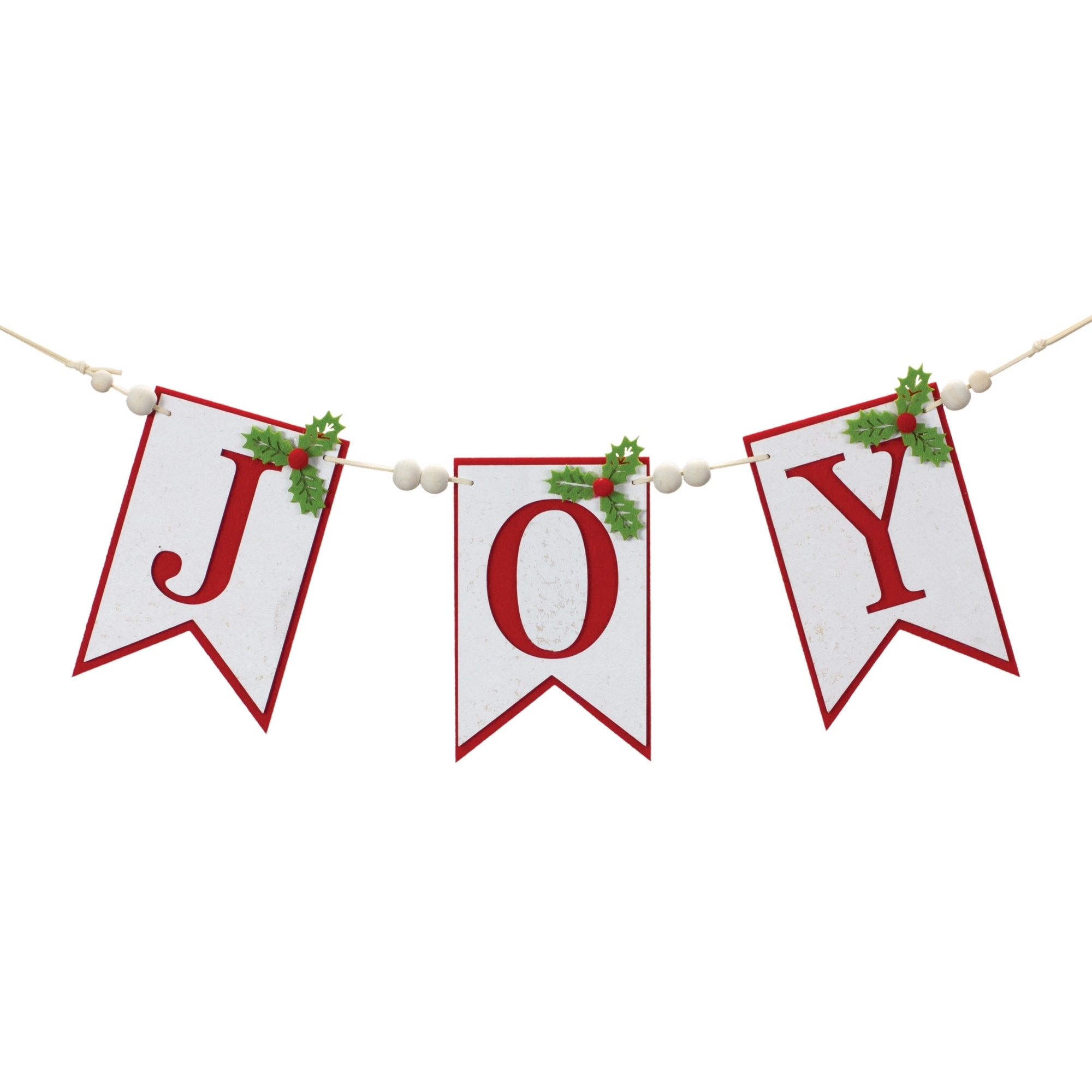 Joy Holiday Banner Garland 21"L - Red
