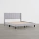 preview thumbnail 46 of 70, Spruce & Spring Eleanor Upholstered Platform Bed Frame with Vertical Stripe Headboard