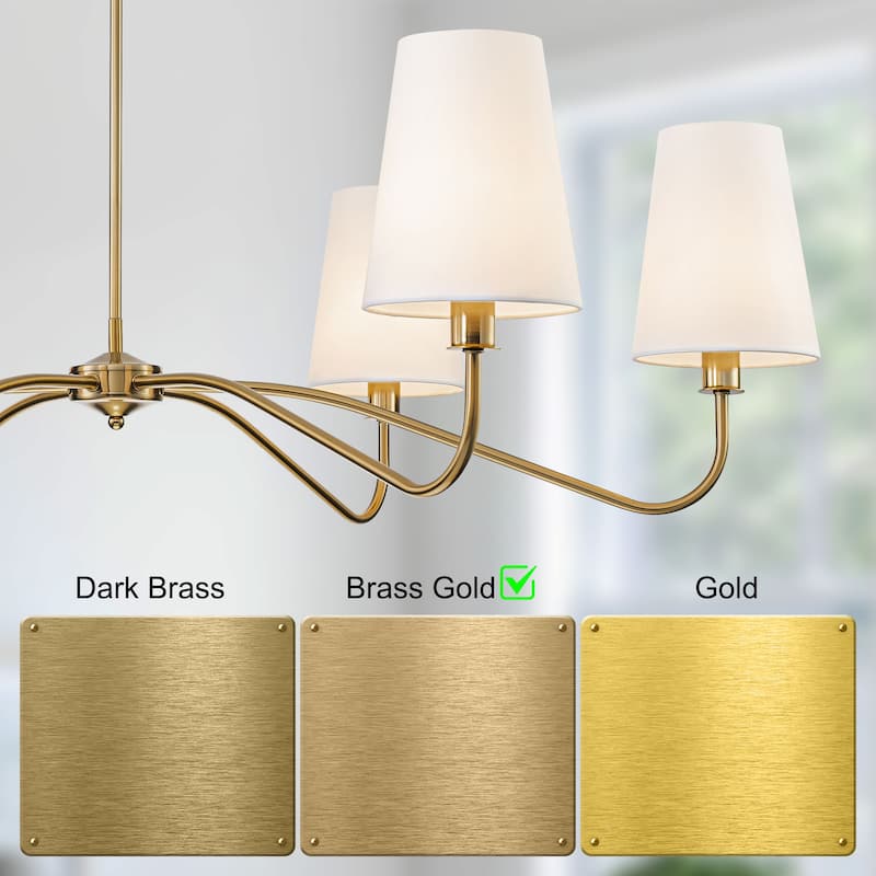 Starsky 6-Light Modern Classic Chandelier with White Linen Shades