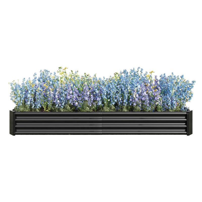 GDFStudio - Large Oval Metal Raised Garden Bed for Vegetables, Flowers, and Plants, Outdoor Backyard Planter Box