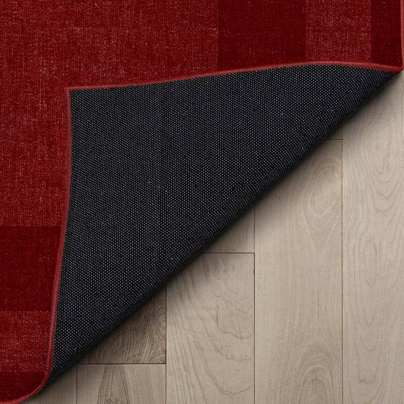Well Woven Plain Border Flat-Weave Area Rug
