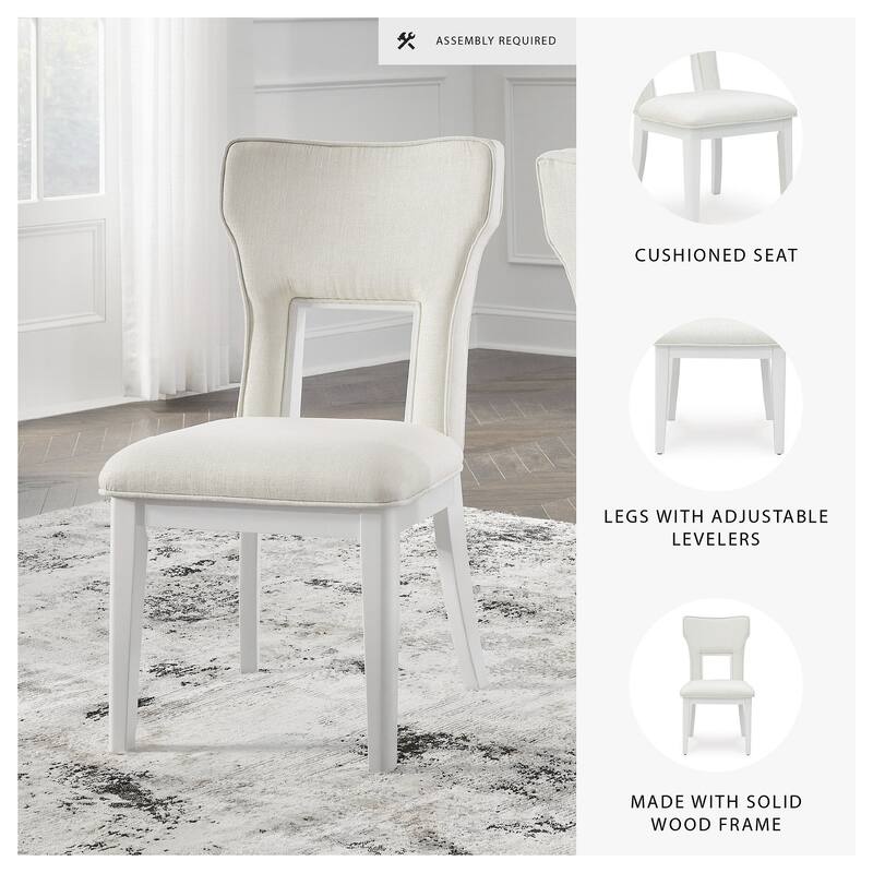 Signature Design by Ashley Chalanna White Dining Upholstered Side Chair (Set of 2) - 20.5" W x 26.88" D x 37.13" H
