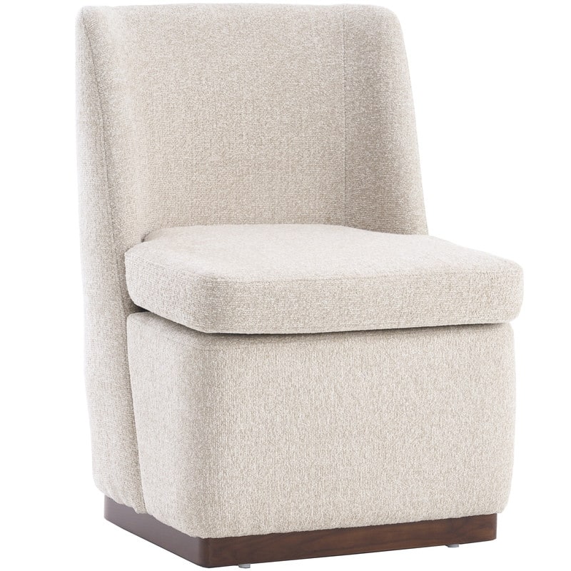 Modern Upholstered Accent Chair with Back for Dining Room, Living Room, Bedroom - Khaki