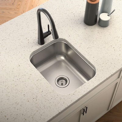 CB HOME 18'' X 15'' Undermount Bar Sink, Under Counter Stainless Steel RV Sink, Single Bowl Small Kitchen Sink 18 Gauge