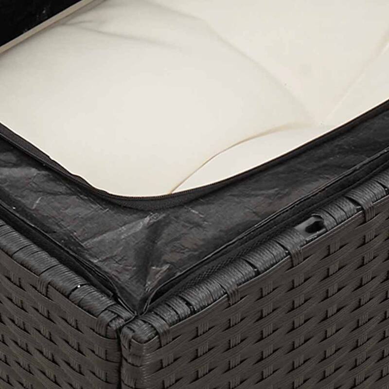 vidaXL Garden Sofa Set Black PE rattan Medium Modular Garden Sofa Set - 24.4 x 24.4 x 27.2