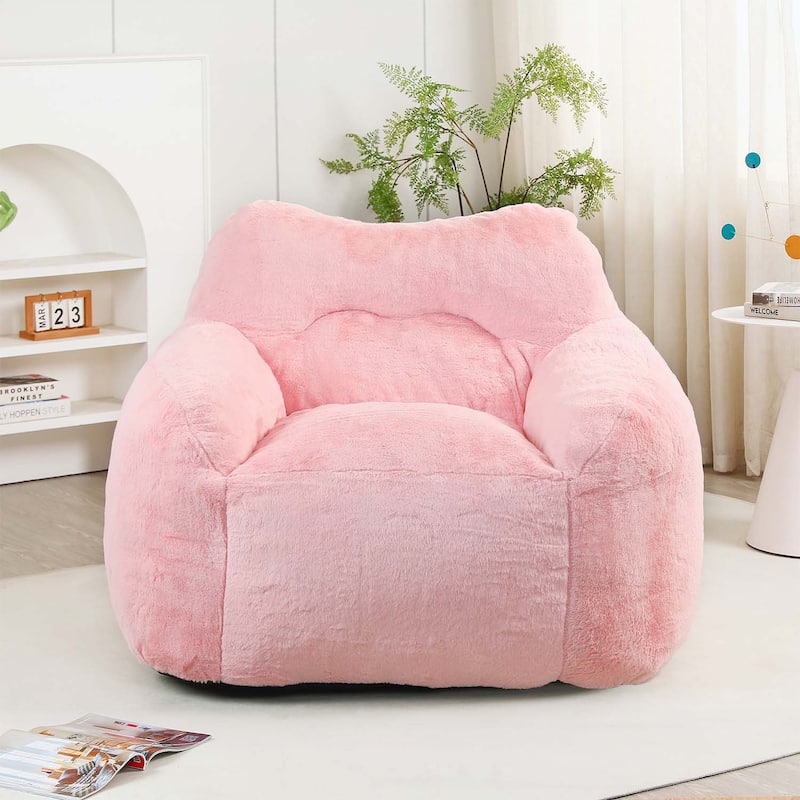 Giant Bean Bag Sofa Chair with Armrests,for Ultimate Comfort and Versatility in Any Room - Pink