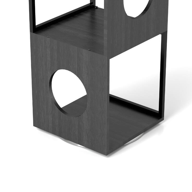 Rotating Bookshelf Tower - 11.8"D x 11.8"W x 50.7"H