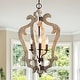 preview thumbnail 1 of 10, The Gray Barn Farmhouse 3/4-Light Wood Chandelier Lantern Foyer Island Lights W16.5" x H29" 3-Light - Peacock