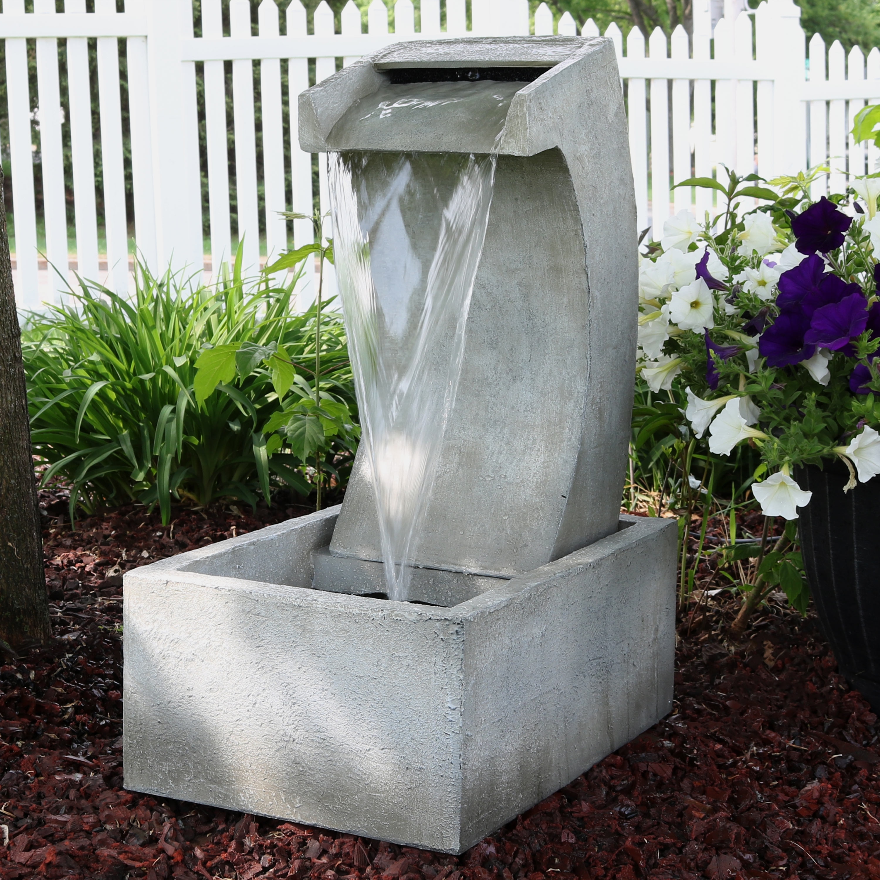 Shop Sunnydaze Modern Arched Waterfall Outdoor Water Fountain 24